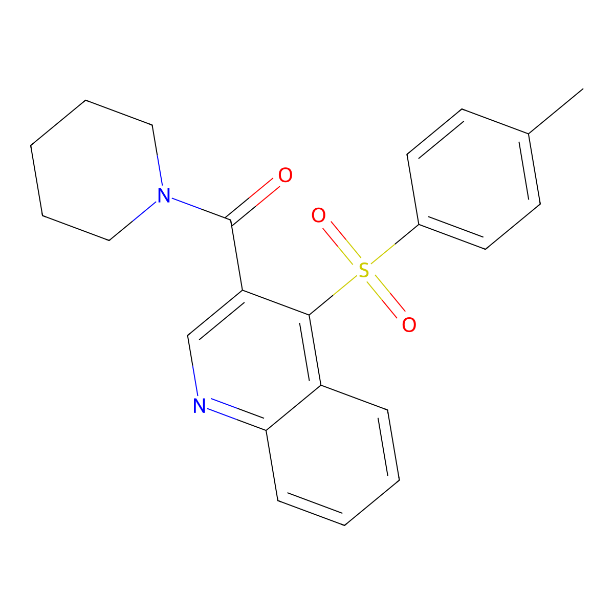 Piperidin-1-yl(4-tosylquinolin-3-yl)methanone molecular structure, CAS 1110975-81-9