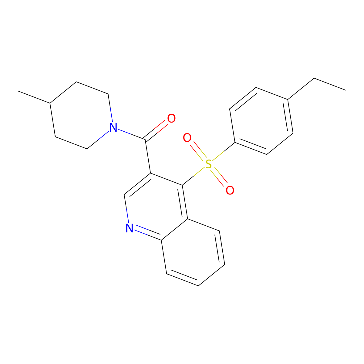 4-(4-Ethylbenzenesulfonyl)-3-(4-methylpiperidine-1-carbonyl)quinoline molecular structure, CAS 1110976-01-6