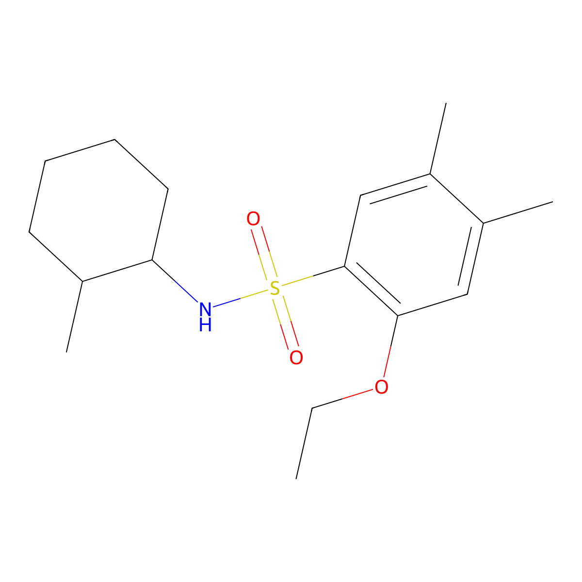 [(2-Ethoxy-4,5-dimethylphenyl)sulfonyl](2-methylcyclohexyl)amine molecular structure, CAS 1110976-05-0