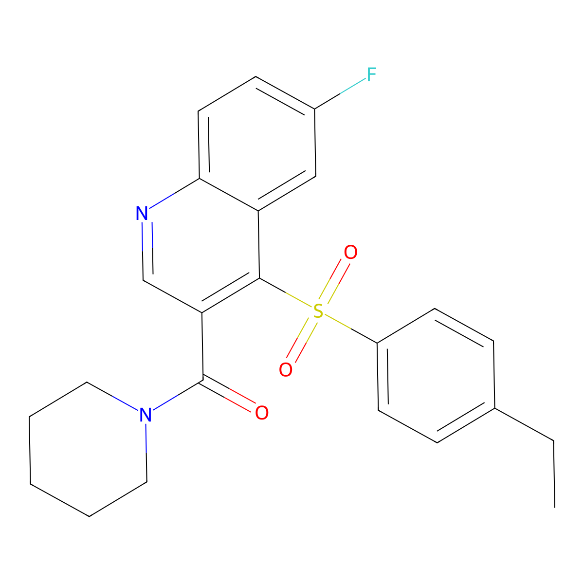4-(4-Ethylbenzenesulfonyl)-6-fluoro-3-(piperidine-1-carbonyl)quinoline molecular structure, CAS 1110976-16-3