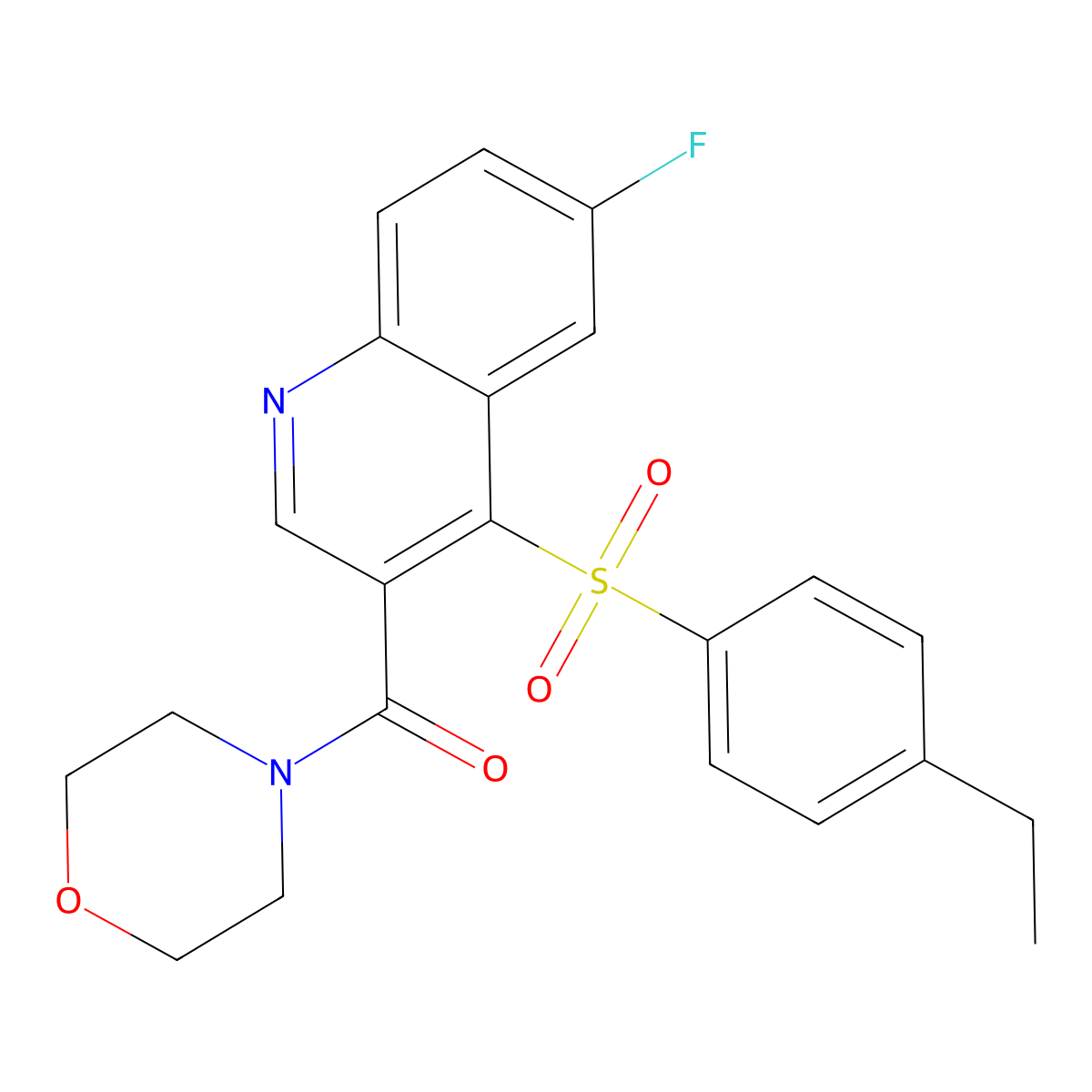 (4-((4-Ethylphenyl)sulfonyl)-6-fluoroquinolin-3-yl)(morpholino)methanone molecular structure, CAS 1110976-31-2