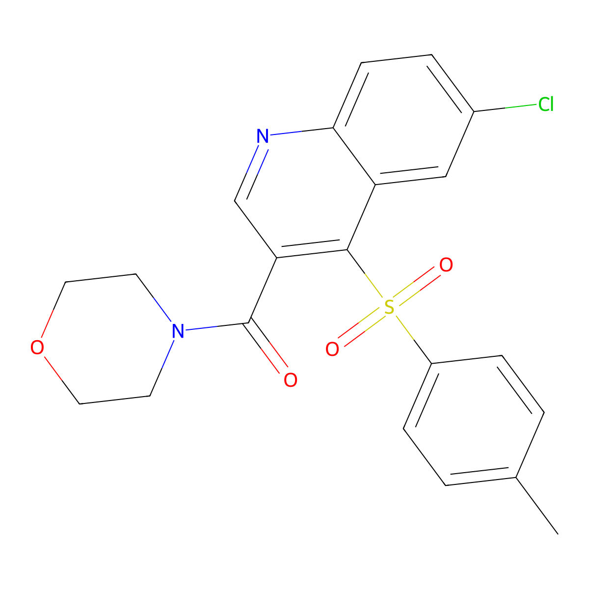 (6-Chloro-4-tosylquinolin-3-yl)(morpholino)methanone molecular structure, CAS 1110976-76-5