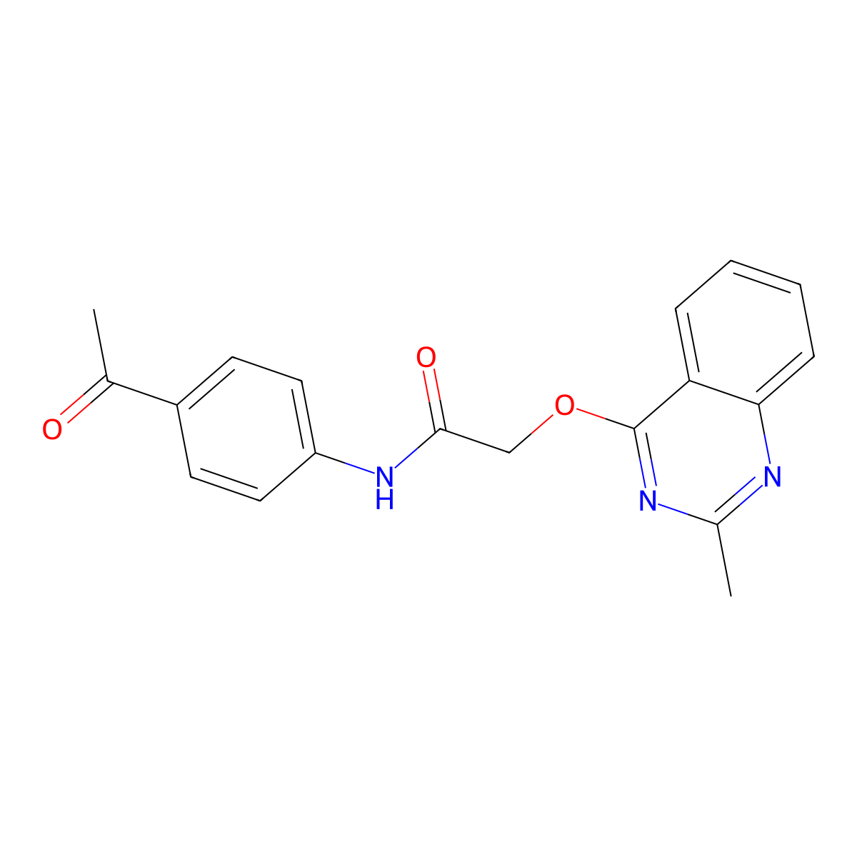 N-(4-acetylphenyl)-2-[(2-methylquinazolin-4-yl)oxy]acetamide molecular structure, CAS 1110979-51-5