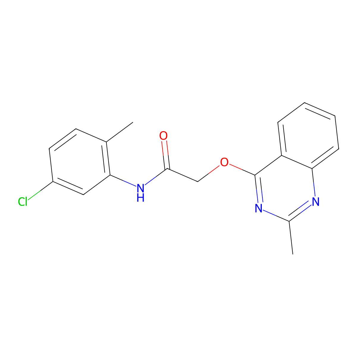 N-(5-chloro-2-methylphenyl)-2-[(2-methylquinazolin-4-yl)oxy]acetamide molecular structure, CAS 1110979-64-0