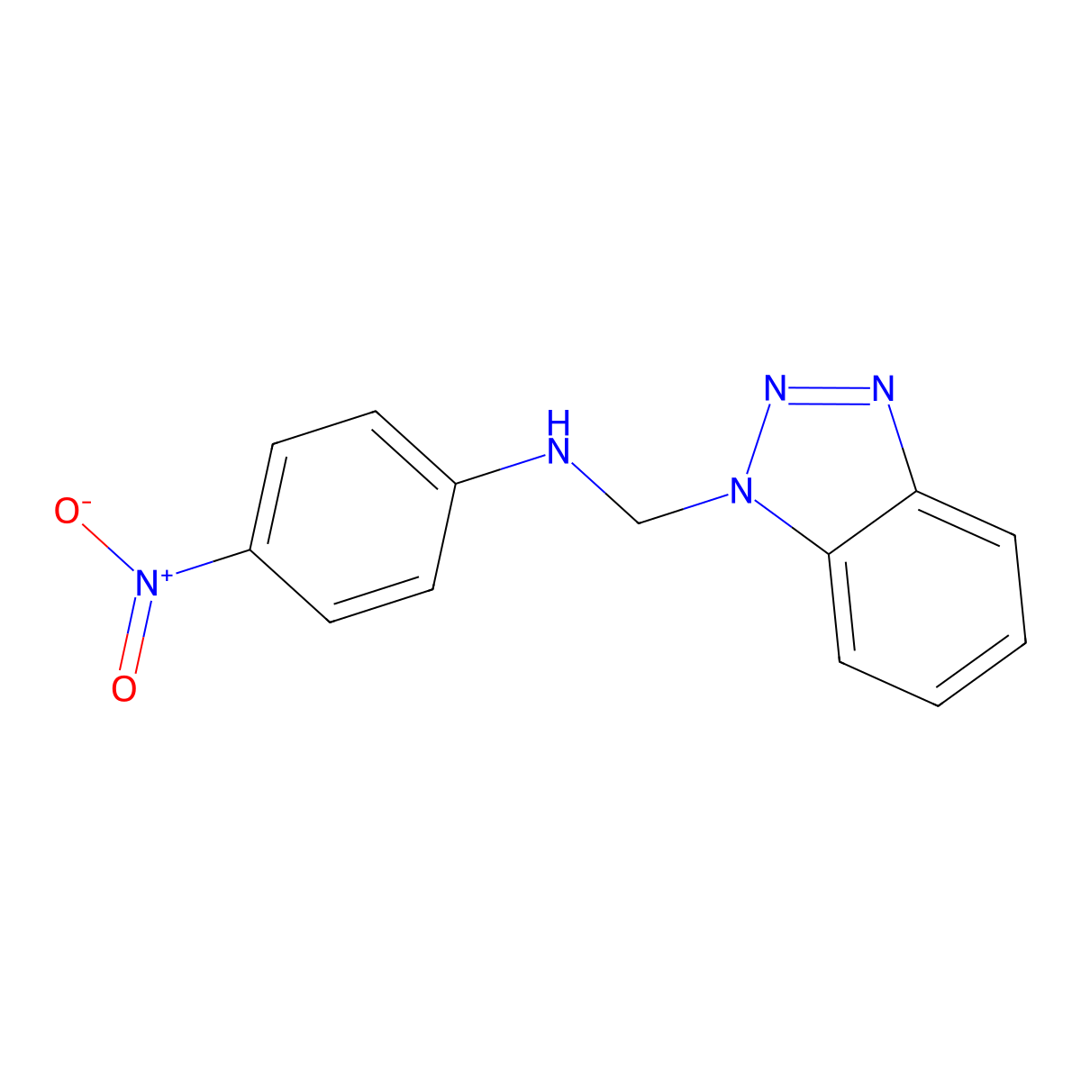 N-(1H-benzotriazol-1-ylmethyl)-4-nitroaniline molecular structure, CAS 111098-19-2