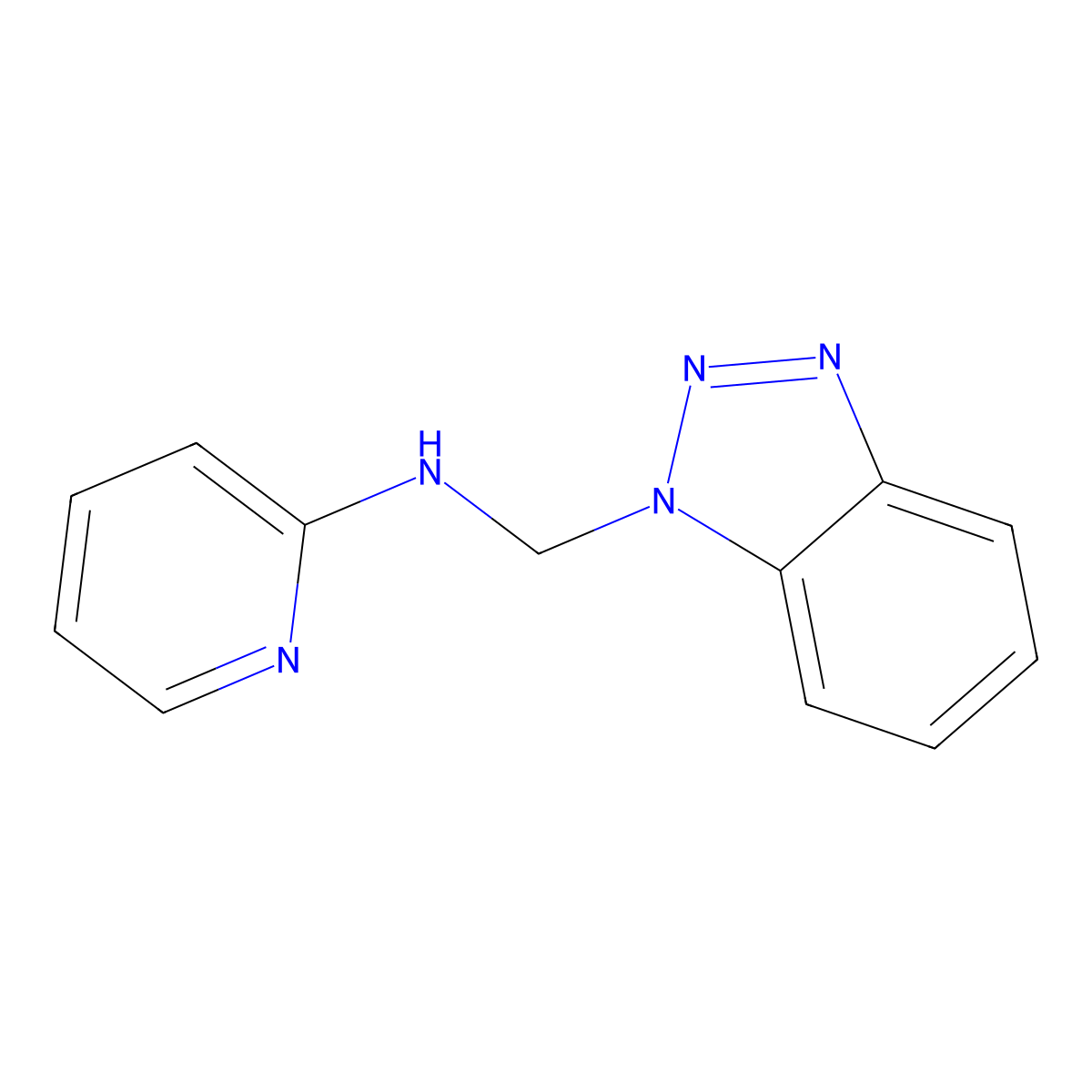 N-2-Pyridinyl-1H-benzotriazole-1-methanamine molecular structure, CAS 111098-20-5