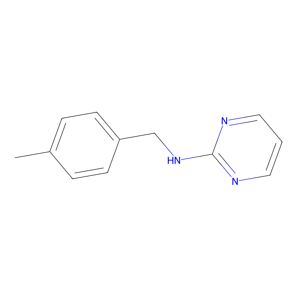 N-(4-methylbenzyl)-(2-pyrimidyl)amine molecular structure, CAS 111098-42-1