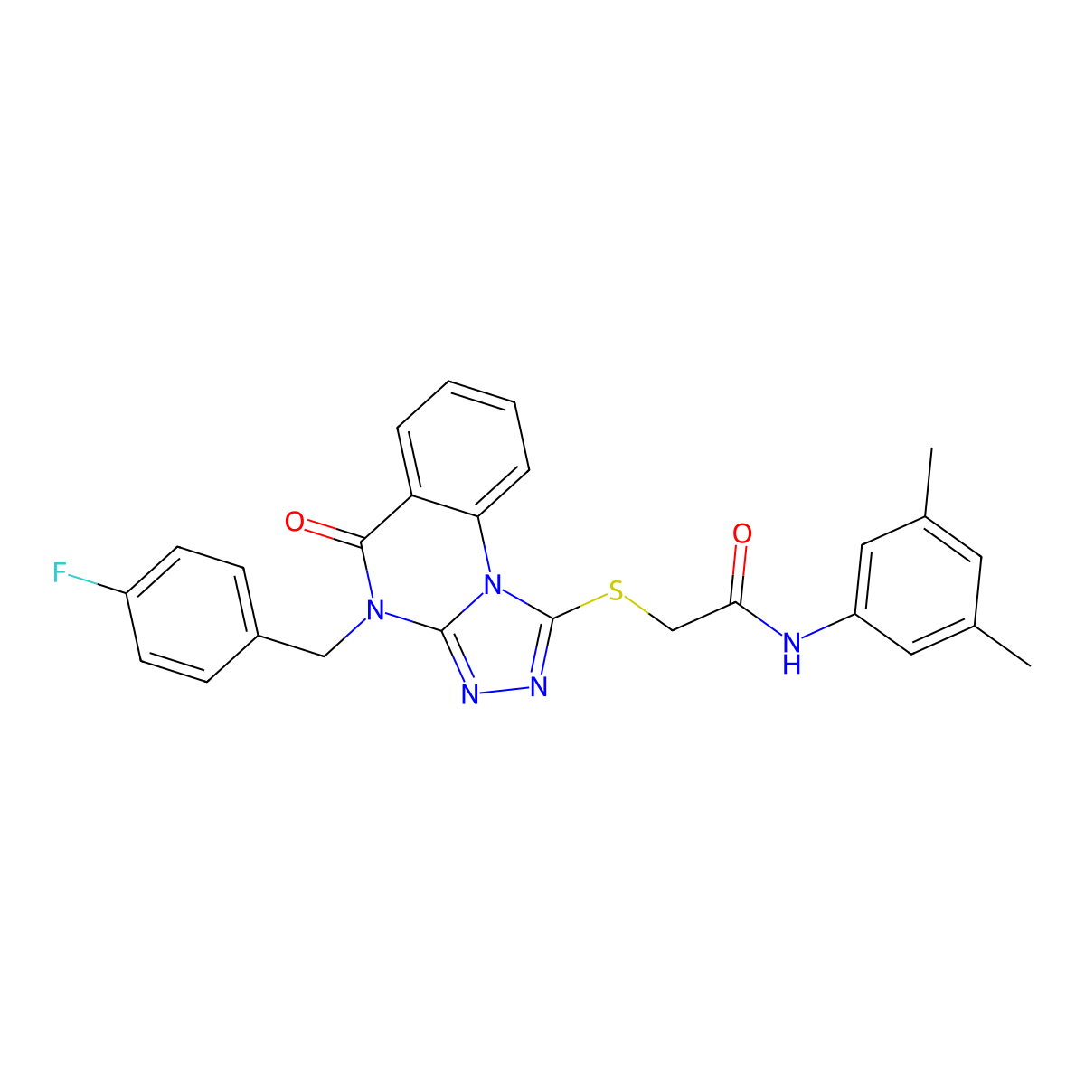 N-(3,5-dimethylphenyl)-2-((4-(4-fluorobenzyl)-5-oxo-4,5-dihydro-[1,2,4]triazolo[4,3-a]quinazolin-1-yl)thio)acetamide molecular structure, CAS 1110980-21-6