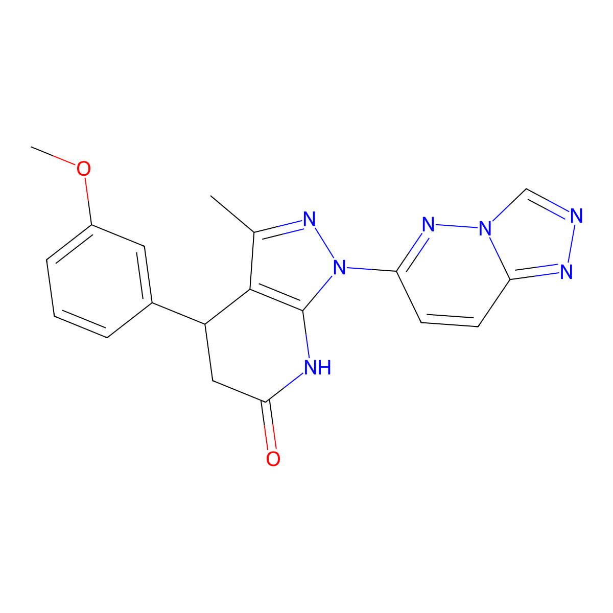 1-([1,2,4]triazolo[4,3-b]pyridazin-6-yl)-4-(3-methoxyphenyl)-3-methyl-4,5-dihydro-1H-pyrazolo[3,4-b]pyridin-6(7H)-one molecular structure, CAS 1110981-08-2