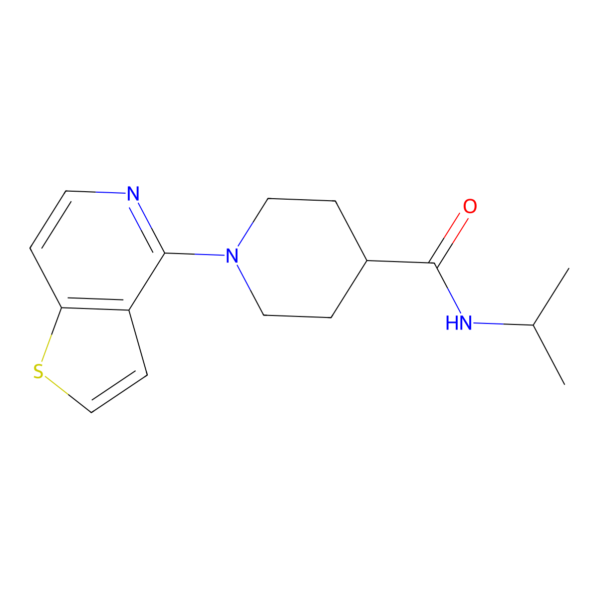 N-(propan-2-yl)-1-{thieno[3,2-c]pyridin-4-yl}piperidine-4-carboxamide molecular structure, CAS 1110984-43-4