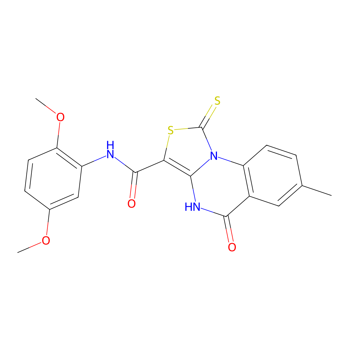 N-(2,5-dimethoxyphenyl)-7-methyl-5-oxo-1-thioxo-4,5-dihydro-1H-thiazolo[3,4-a]quinazoline-3-carboxamide molecular structure, CAS 1110986-49-6
