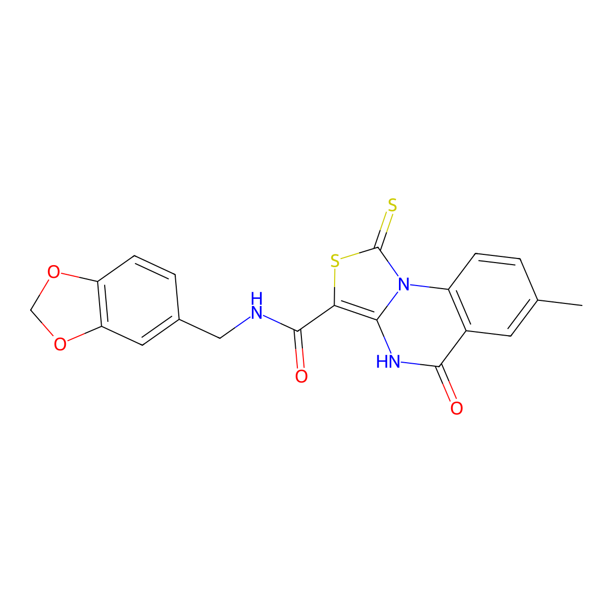 N-[(2H-1,3-benzodioxol-5-yl)methyl]-7-methyl-5-oxo-1-sulfanylidene-1H,4H,5H-[1,3]thiazolo[3,4-a]quinazoline-3-carboxamide molecular structure, CAS 1110986-69-0