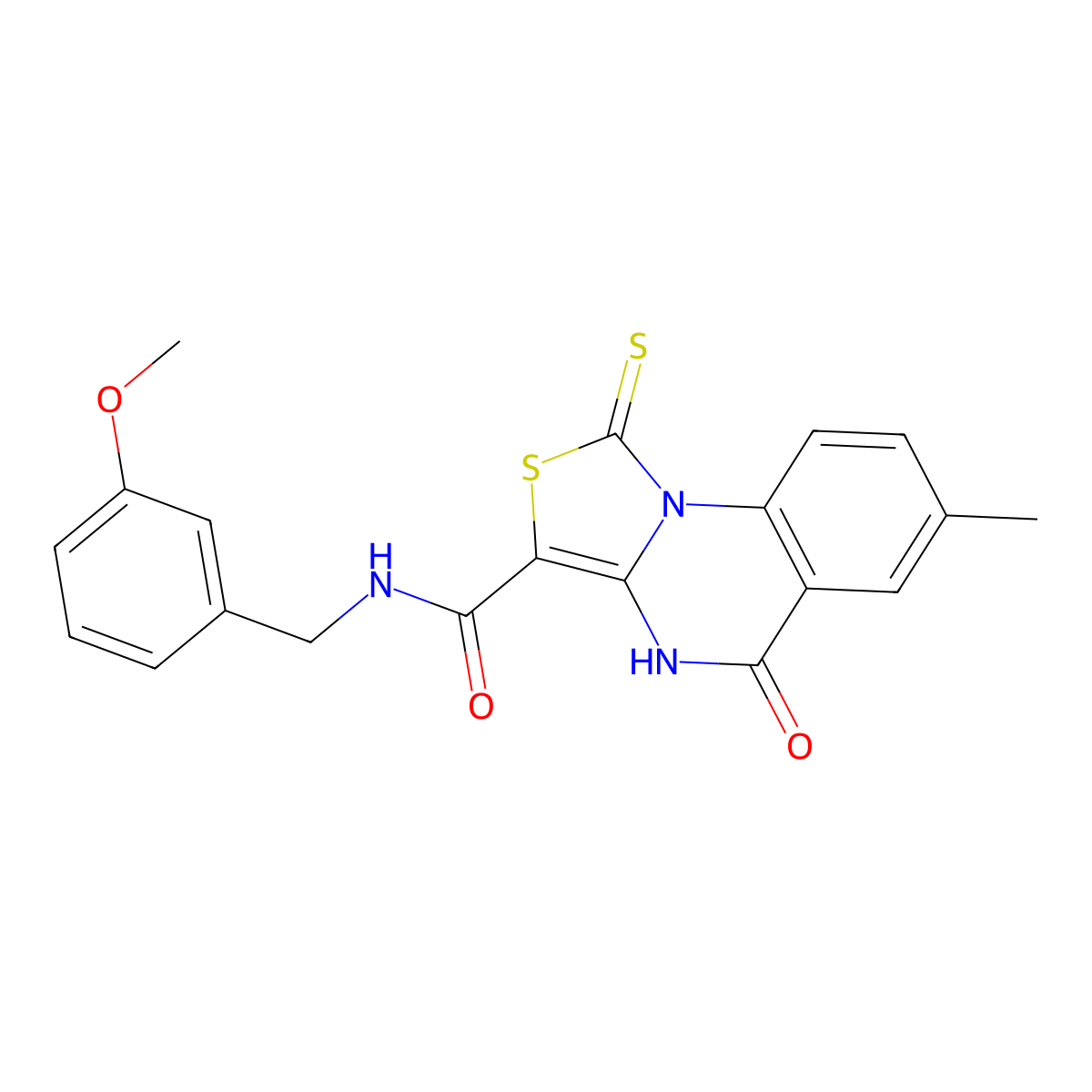 N-(3-methoxybenzyl)-7-methyl-5-oxo-1-thioxo-4,5-dihydro-1H-thiazolo[3,4-a]quinazoline-3-carboxamide molecular structure, CAS 1110986-81-6