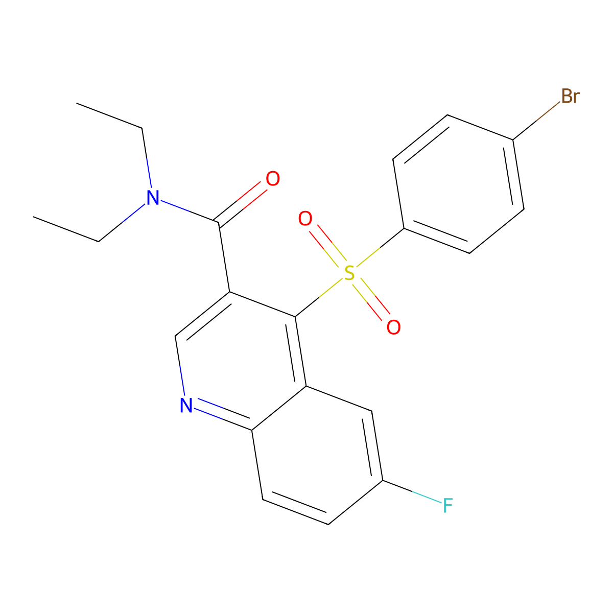 4-(4-Bromobenzenesulfonyl)-N,N-diethyl-6-fluoroquinoline-3-carboxamide molecular structure, CAS 1110989-87-1