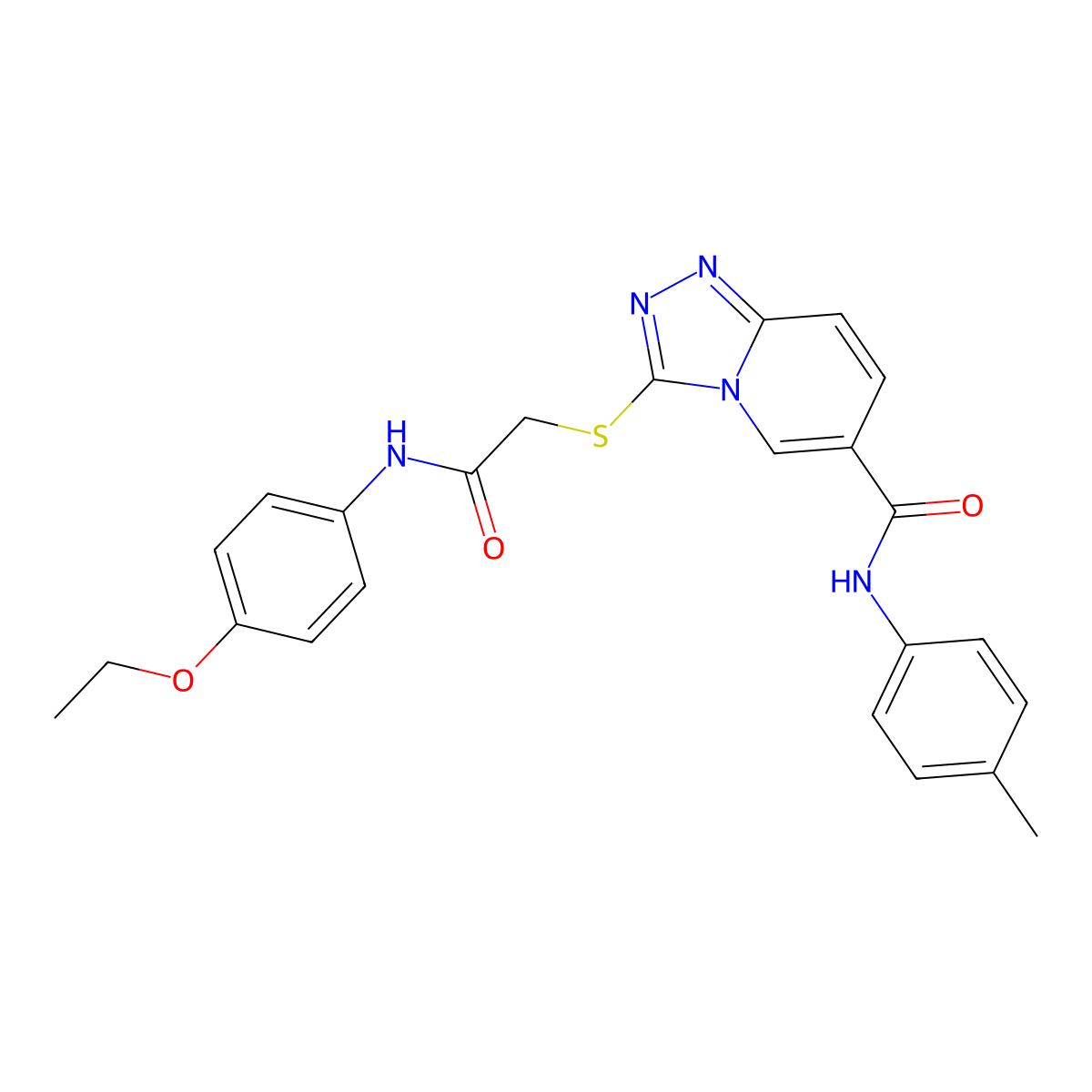 3-({[(4-ethoxyphenyl)carbamoyl]methyl}sulfanyl)-N-(4-methylphenyl)-[1,2,4]triazolo[4,3-a]pyridine-6-carboxamide molecular structure, CAS 1110996-24-1