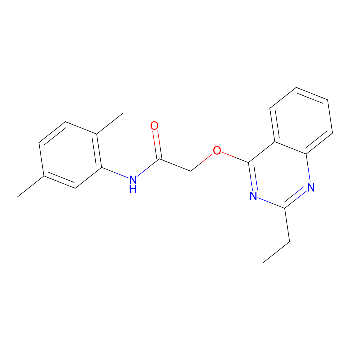 N-(2,5-dimethylphenyl)-2-[(2-ethylquinazolin-4-yl)oxy]acetamide molecular structure, CAS 1110999-12-6