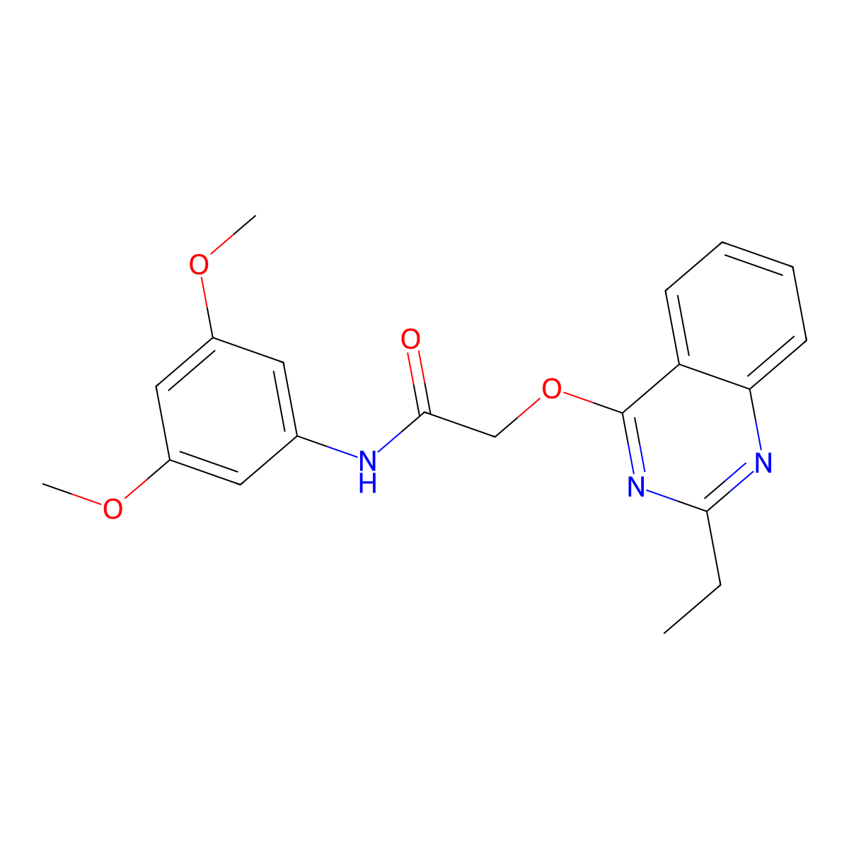N-(3,5-dimethoxyphenyl)-2-((2-ethylquinazolin-4-yl)oxy)acetamide molecular structure, CAS 1110999-26-2