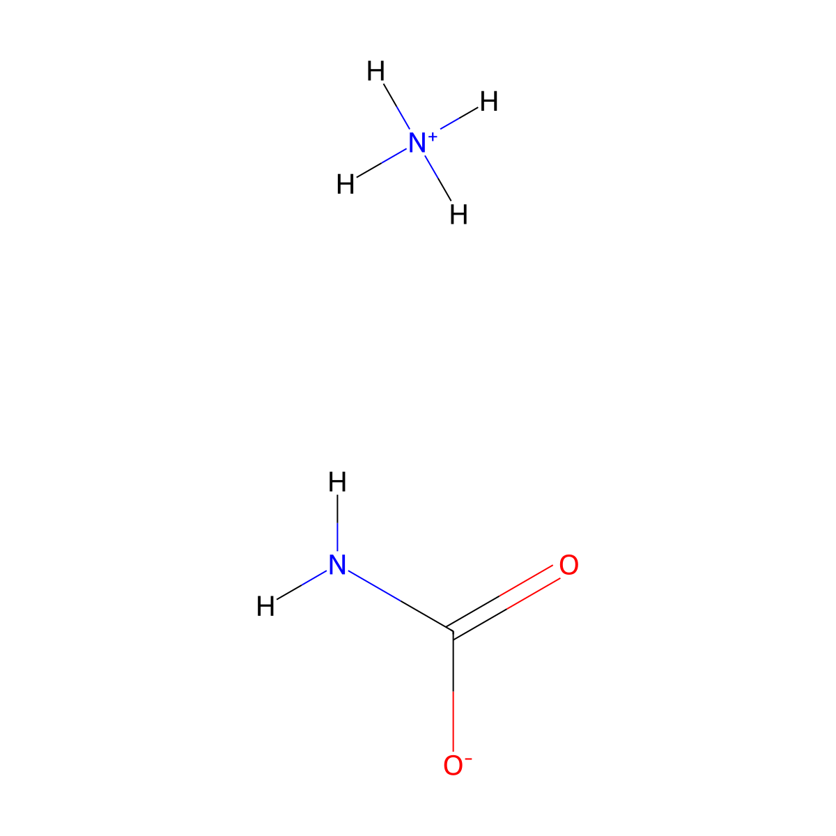 Ammonium Carbamate molecular structure, CAS 1111-78-0