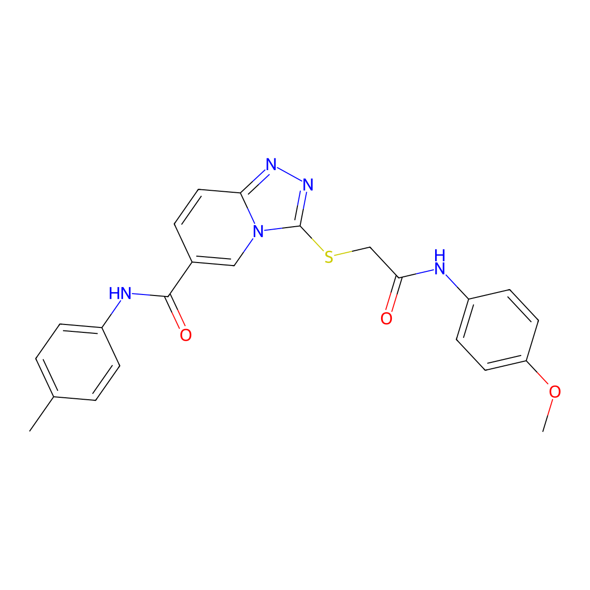 3-({[(4-methoxyphenyl)carbamoyl]methyl}sulfanyl)-N-(4-methylphenyl)-[1,2,4]triazolo[4,3-a]pyridine-6-carboxamide molecular structure, CAS 1111000-70-4