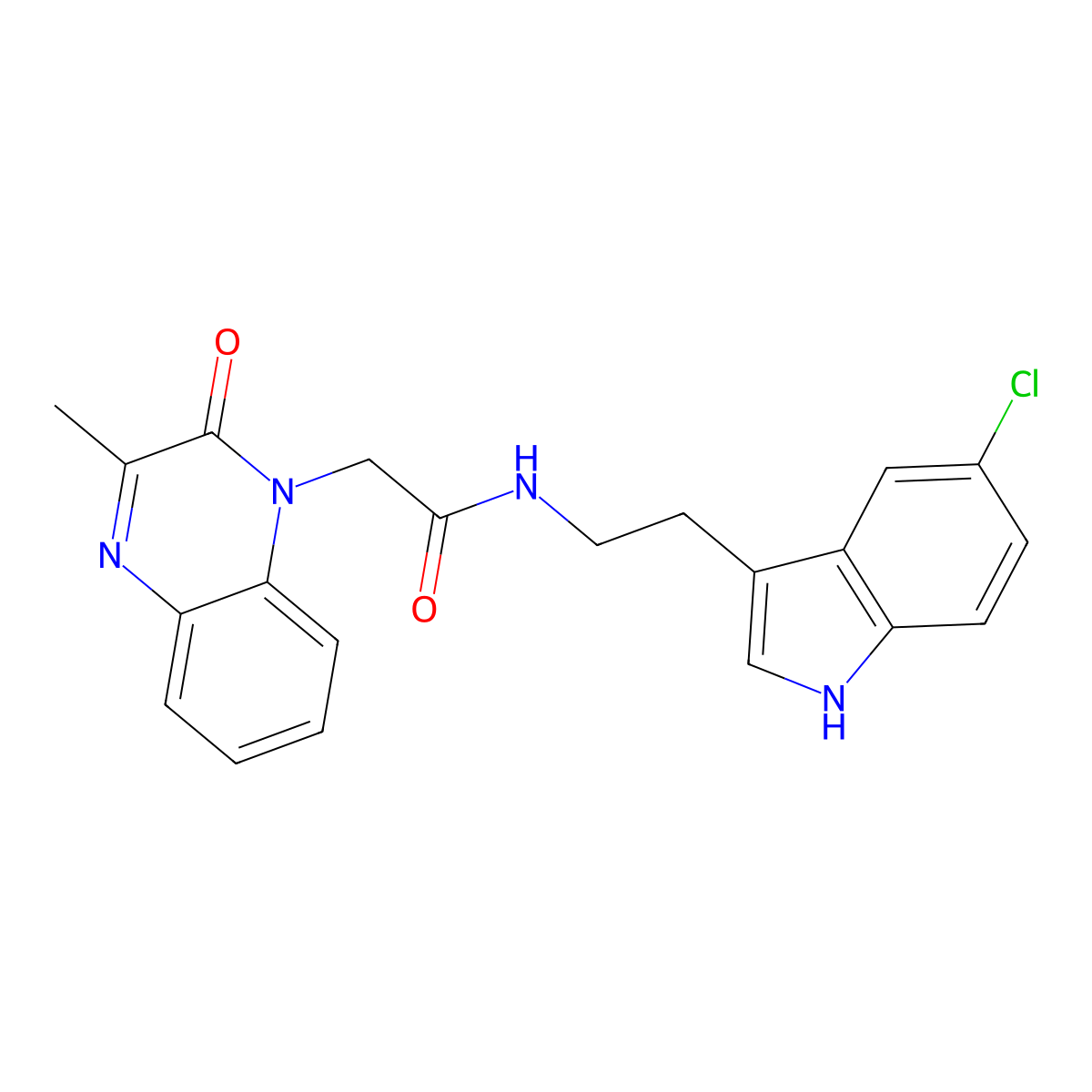 N-[2-(5-chloro-1H-indol-3-yl)ethyl]-2-(3-methyl-2-oxoquinoxalin-1(2H)-yl)acetamide molecular structure, CAS 1111000-86-2