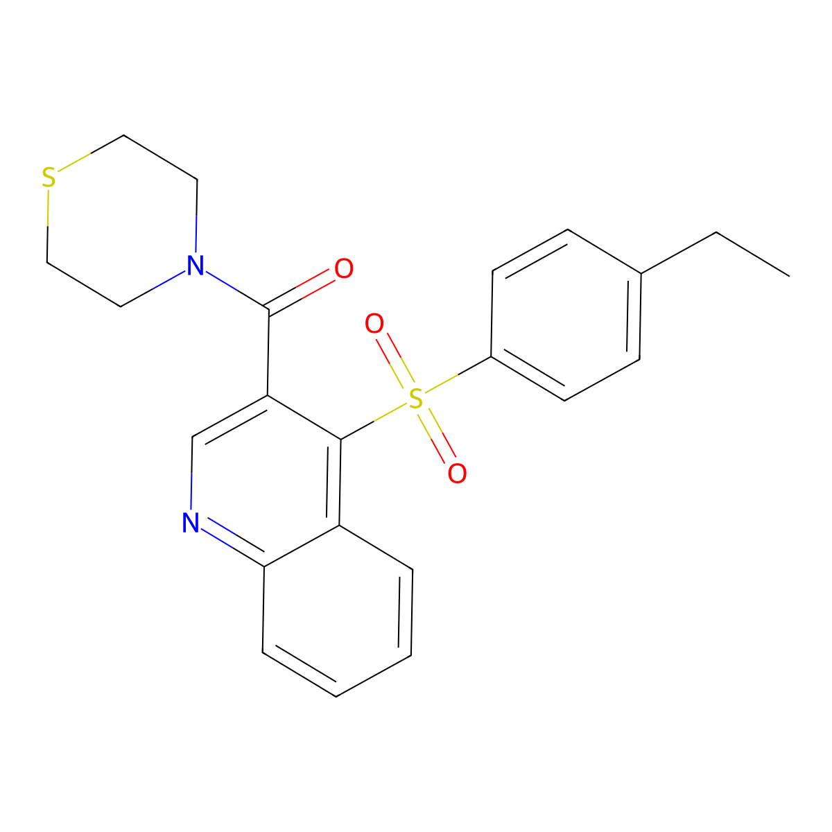 (4-((4-Ethylphenyl)sulfonyl)quinolin-3-yl)(thiomorpholino)methanone molecular structure, CAS 1111014-21-1