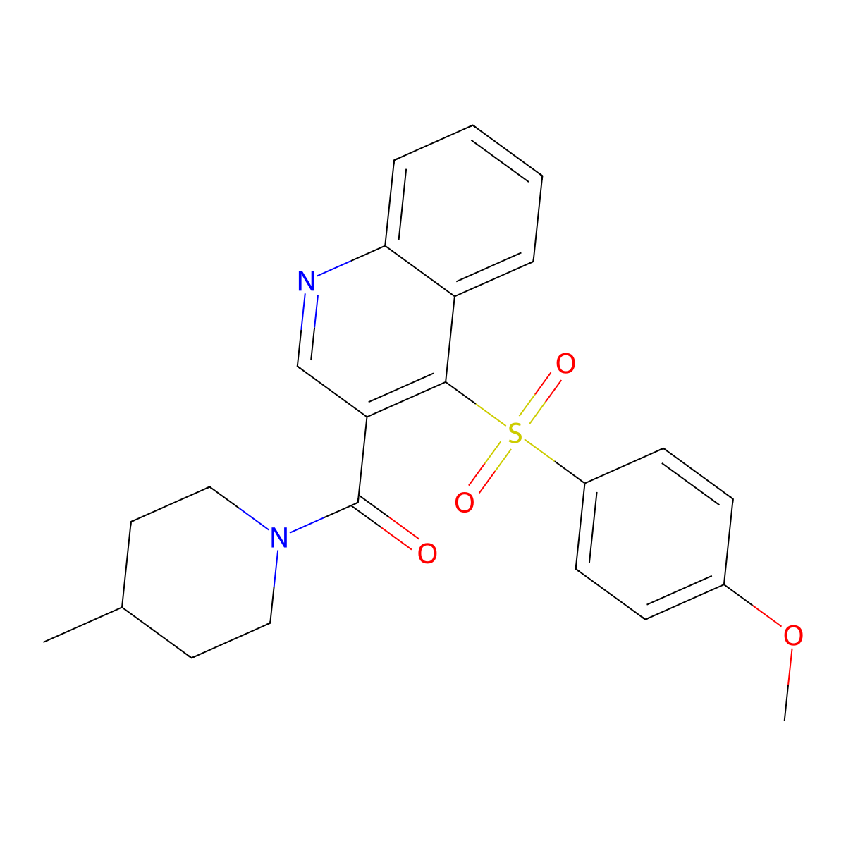 4-(4-Methoxybenzenesulfonyl)-3-(4-methylpiperidine-1-carbonyl)quinoline molecular structure, CAS 1111014-31-3