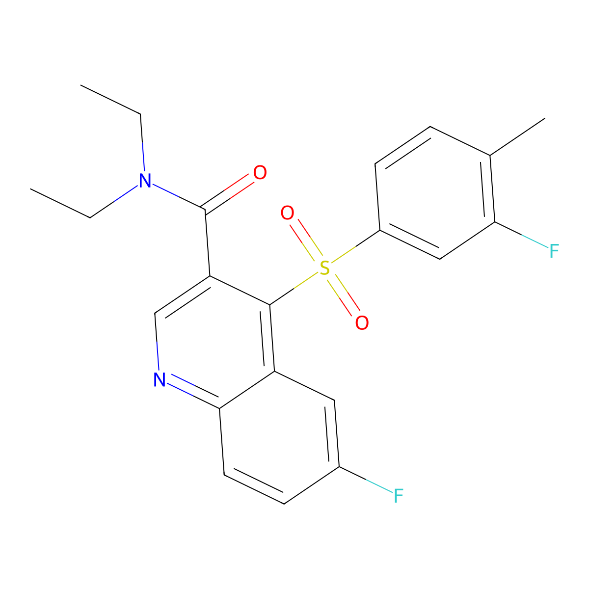 N,N-Diethyl-6-fluoro-4-(3-fluoro-4-methylbenzenesulfonyl)quinoline-3-carboxamide molecular structure, CAS 1111014-54-0