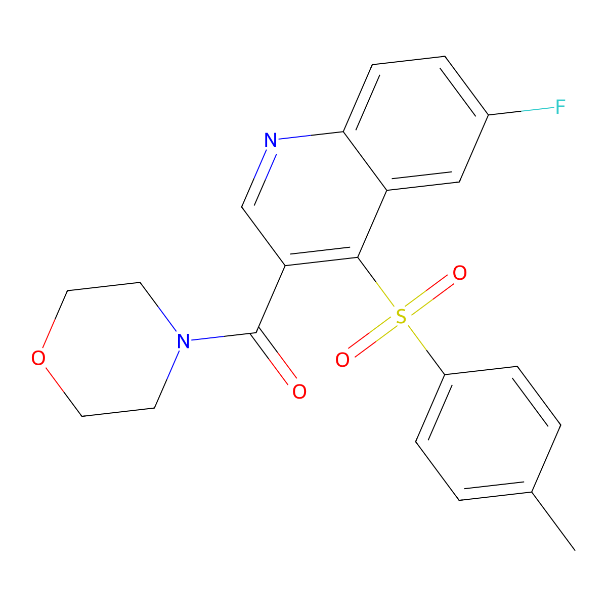 (6-Fluoro-4-tosylquinolin-3-yl)(morpholino)methanone molecular structure, CAS 1111014-67-5