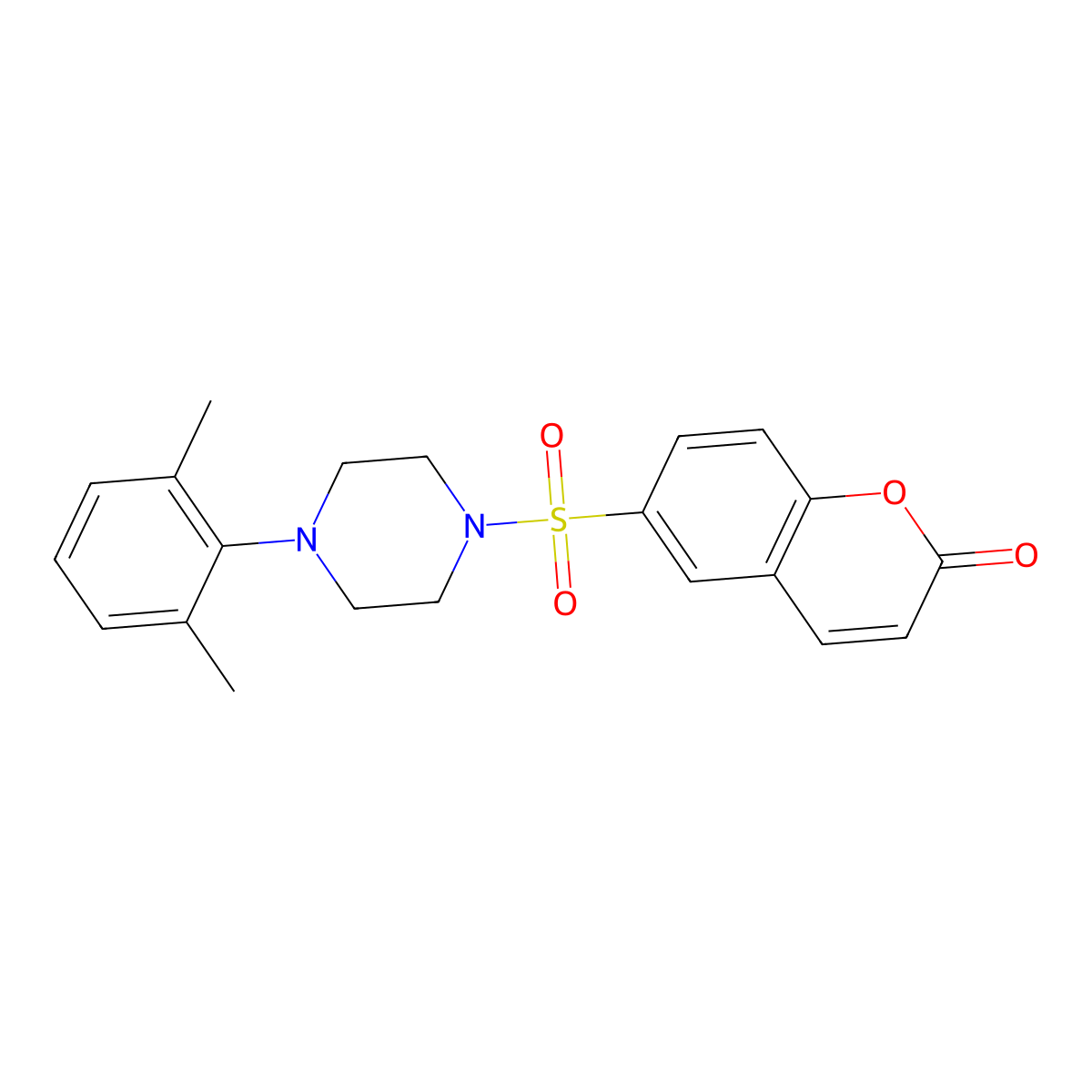 6-{[4-(2,6-dimethylphenyl)piperazin-1-yl]sulfonyl}-2H-chromen-2-one molecular structure, CAS 1111015-04-3