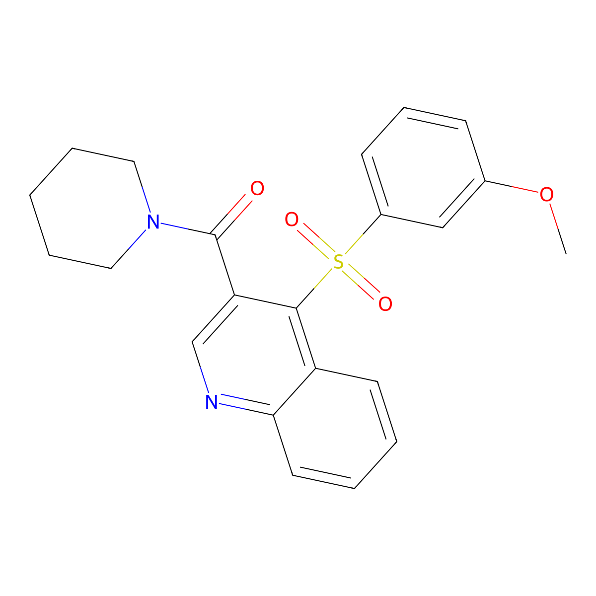4-(3-Methoxybenzenesulfonyl)-3-(piperidine-1-carbonyl)quinoline molecular structure, CAS 1111016-05-7