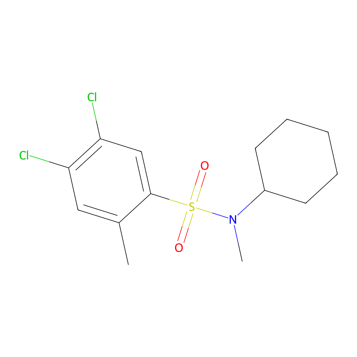 [(4,5-Dichloro-2-methylphenyl)sulfonyl]cyclohexylmethylamine molecular structure, CAS 1111016-63-7
