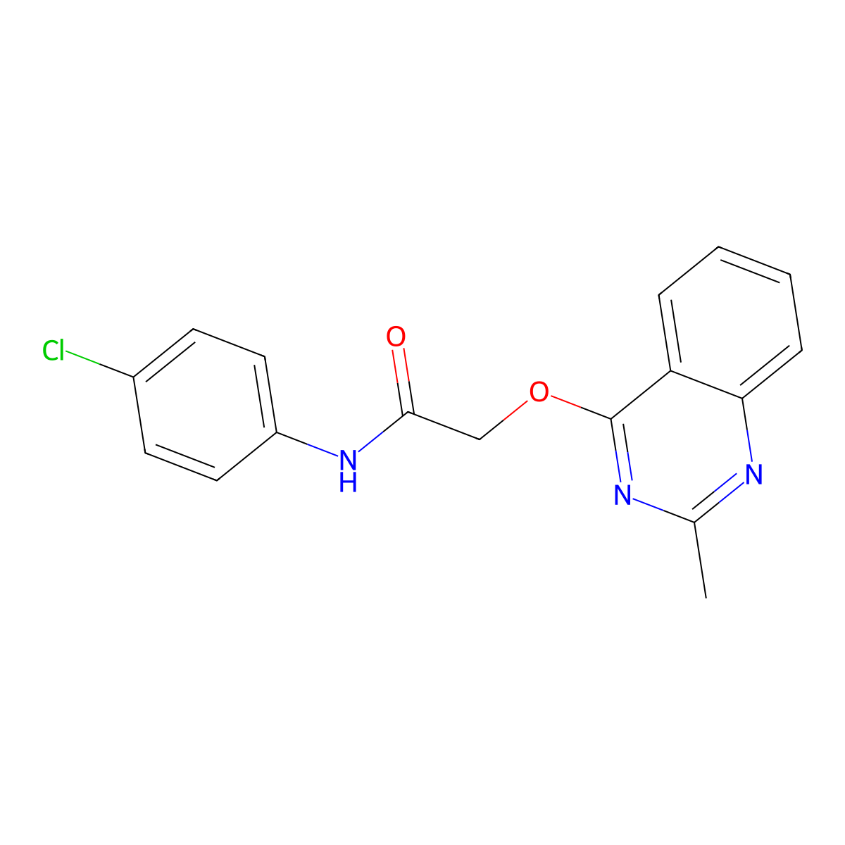 N-(4-chlorophenyl)-2-[(2-methylquinazolin-4-yl)oxy]acetamide molecular structure, CAS 1111020-60-0
