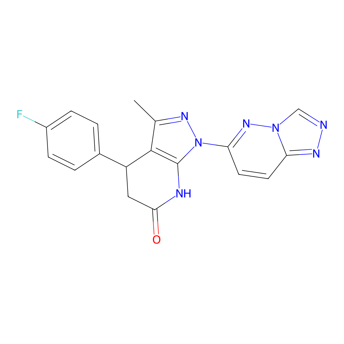 1-([1,2,4]triazolo[4,3-b]pyridazin-6-yl)-4-(4-fluorophenyl)-3-methyl-4,5-dihydro-1H-pyrazolo[3,4-b]pyridin-6(7H)-one molecular structure, CAS 1111022-25-3