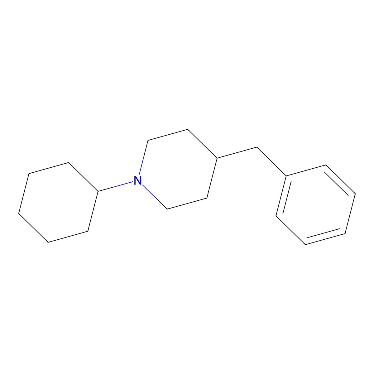 4-Benzyl-1-cyclohexylpiperidine molecular structure, CAS 1111029-10-7