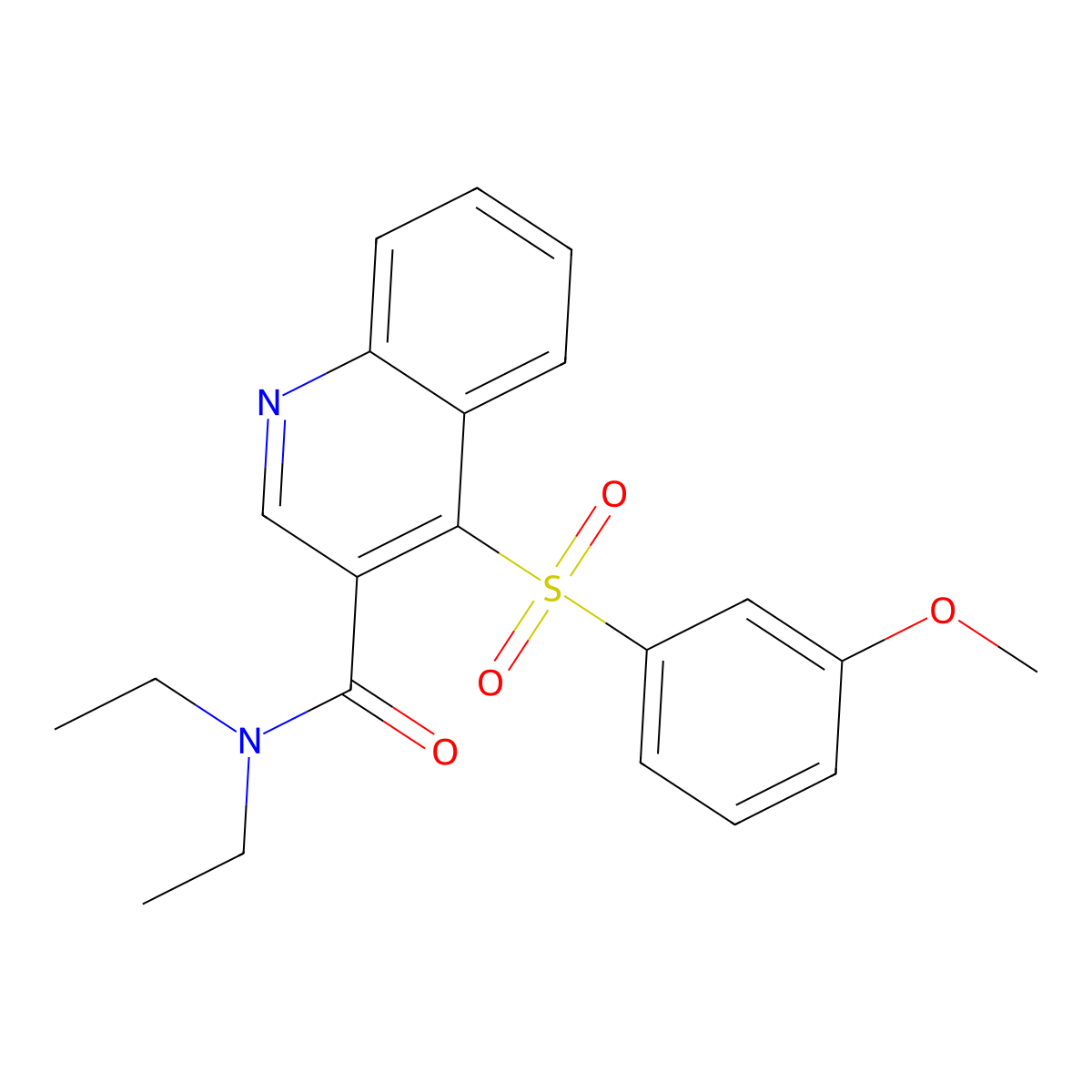 N,N-Diethyl-4-(3-methoxybenzenesulfonyl)quinoline-3-carboxamide molecular structure, CAS 1111032-54-2
