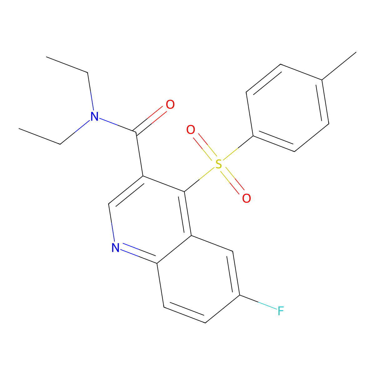 N,N-diethyl-6-fluoro-4-tosylquinoline-3-carboxamide molecular structure, CAS 1111032-61-1