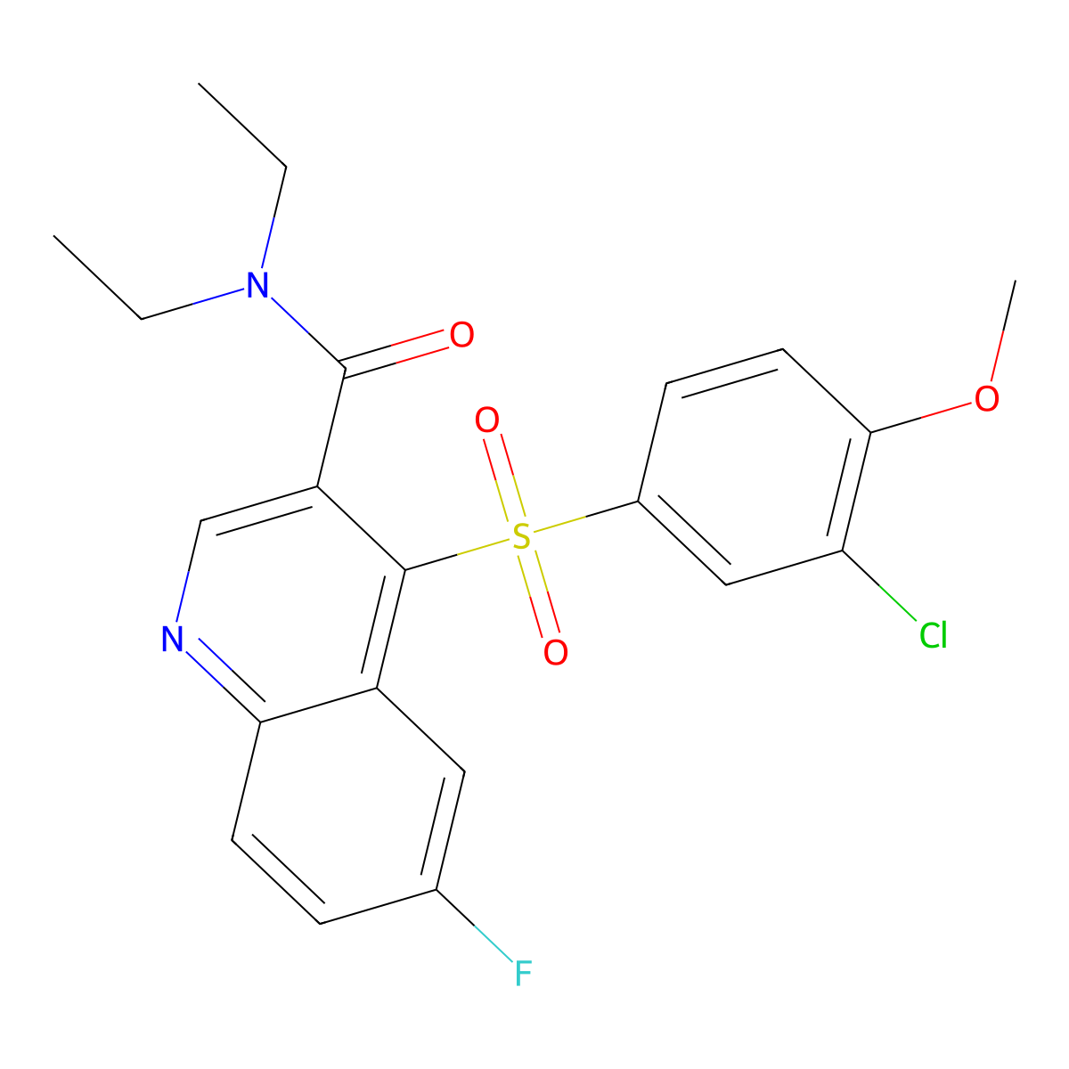 4-(3-Chloro-4-methoxybenzenesulfonyl)-N,N-diethyl-6-fluoroquinoline-3-carboxamide molecular structure, CAS 1111032-68-8