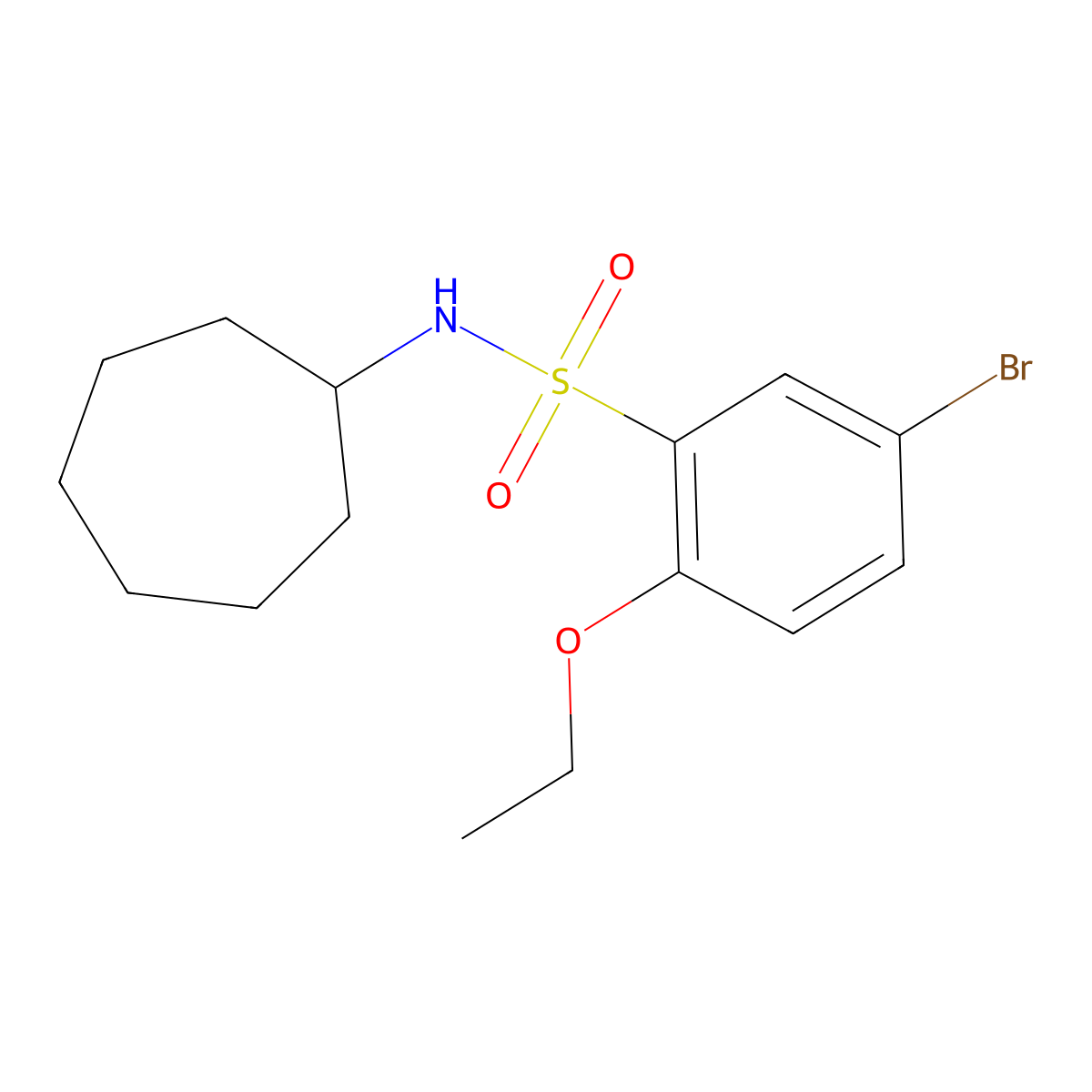 [(5-Bromo-2-ethoxyphenyl)sulfonyl]cycloheptylamine molecular structure, CAS 1111034-67-3