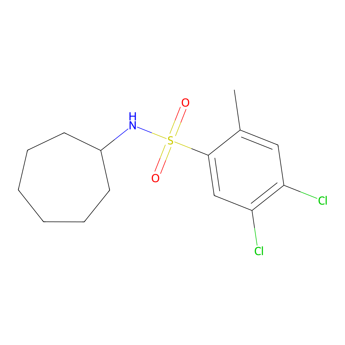 [(4,5-Dichloro-2-methylphenyl)sulfonyl]cycloheptylamine molecular structure, CAS 1111034-75-3