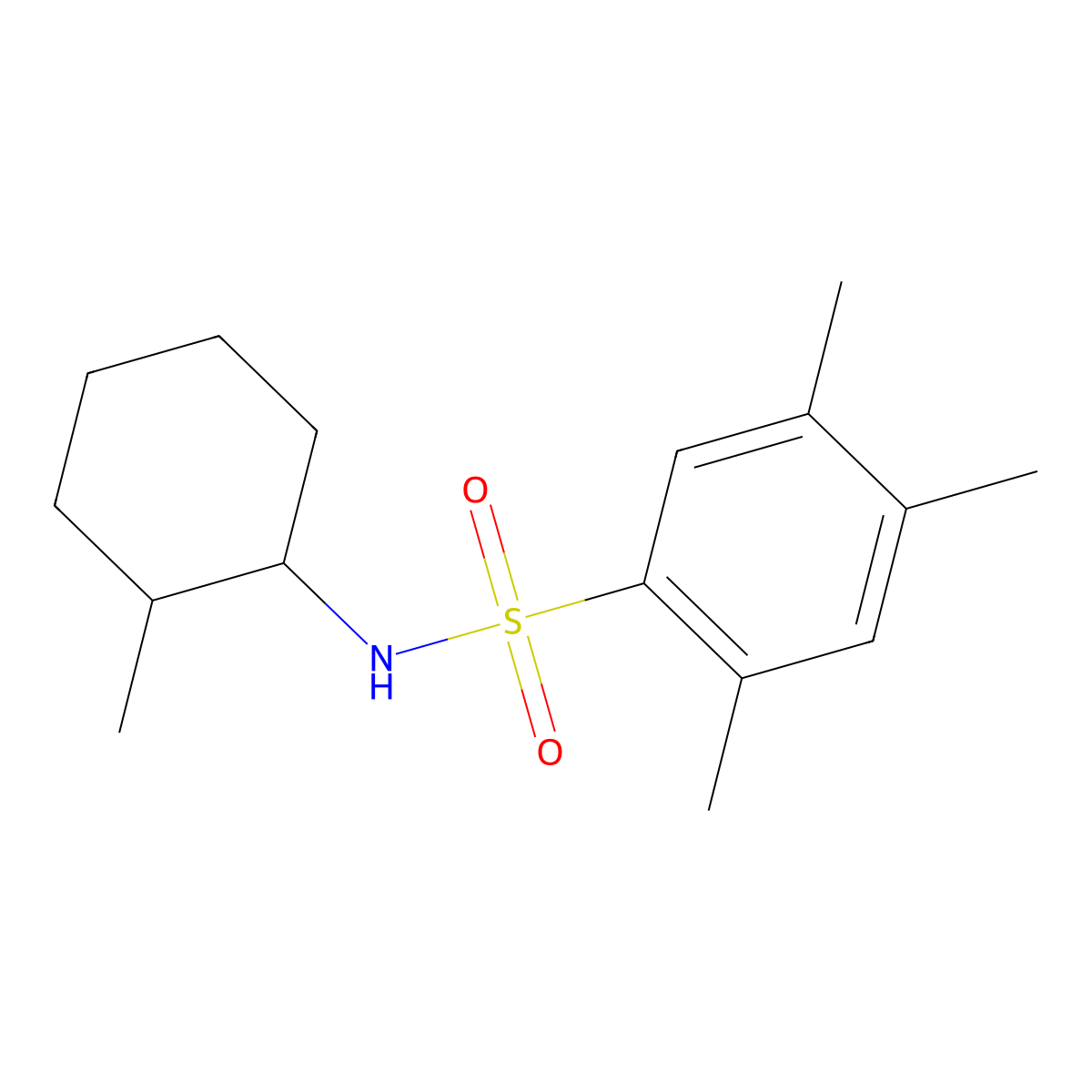 (2-Methylcyclohexyl)[(2,4,5-trimethylphenyl)sulfonyl]amine molecular structure, CAS 1111034-91-3