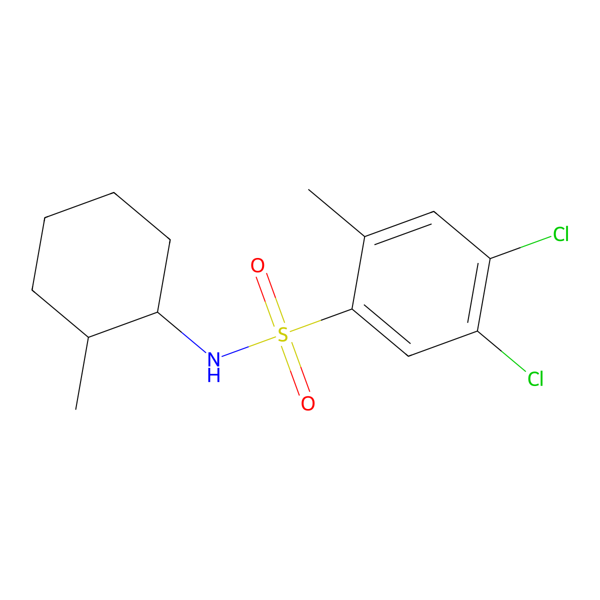 [(4,5-Dichloro-2-methylphenyl)sulfonyl](2-methylcyclohexyl)amine molecular structure, CAS 1111034-99-1