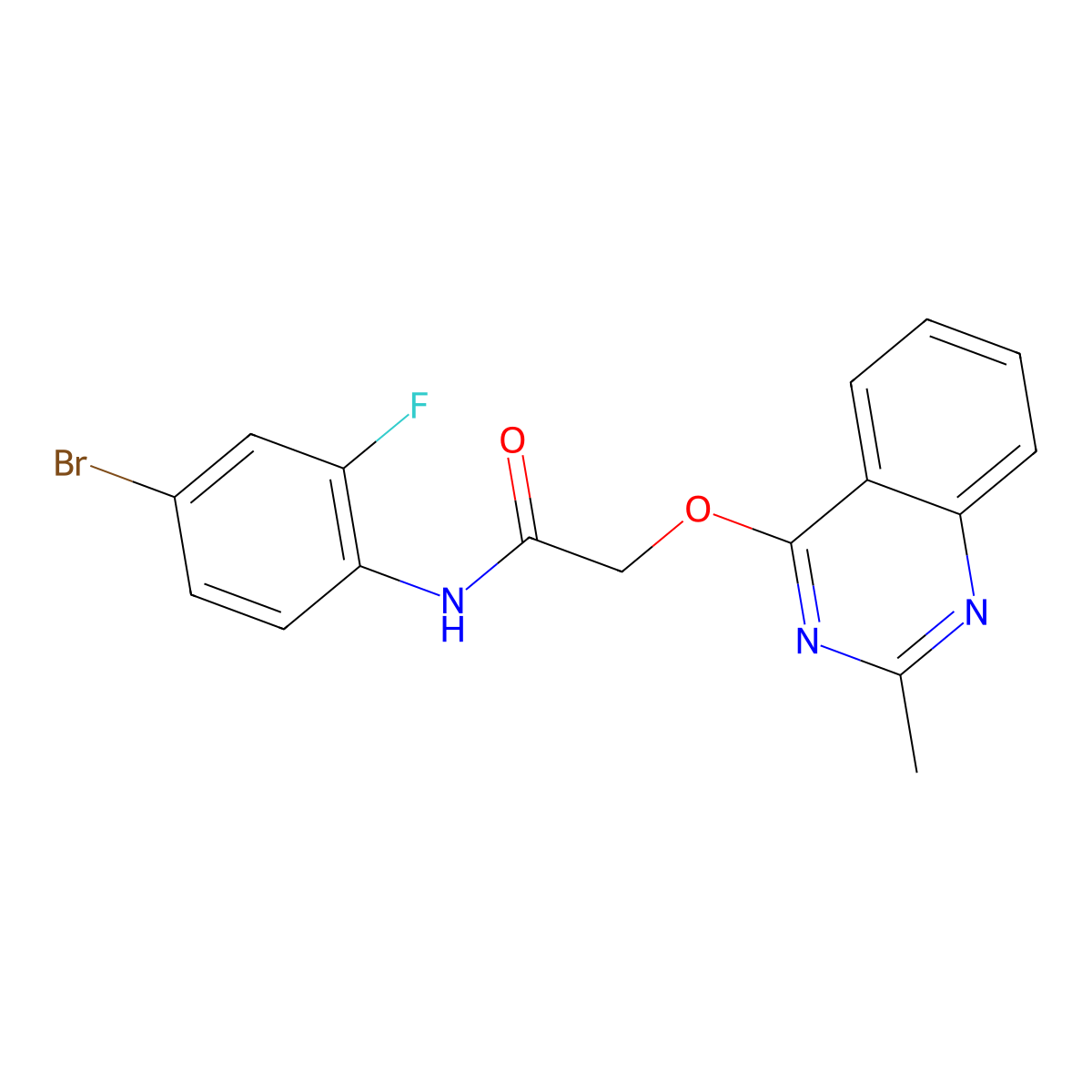 N-(4-bromo-2-fluorophenyl)-2-[(2-methylquinazolin-4-yl)oxy]acetamide molecular structure, CAS 1111038-34-6