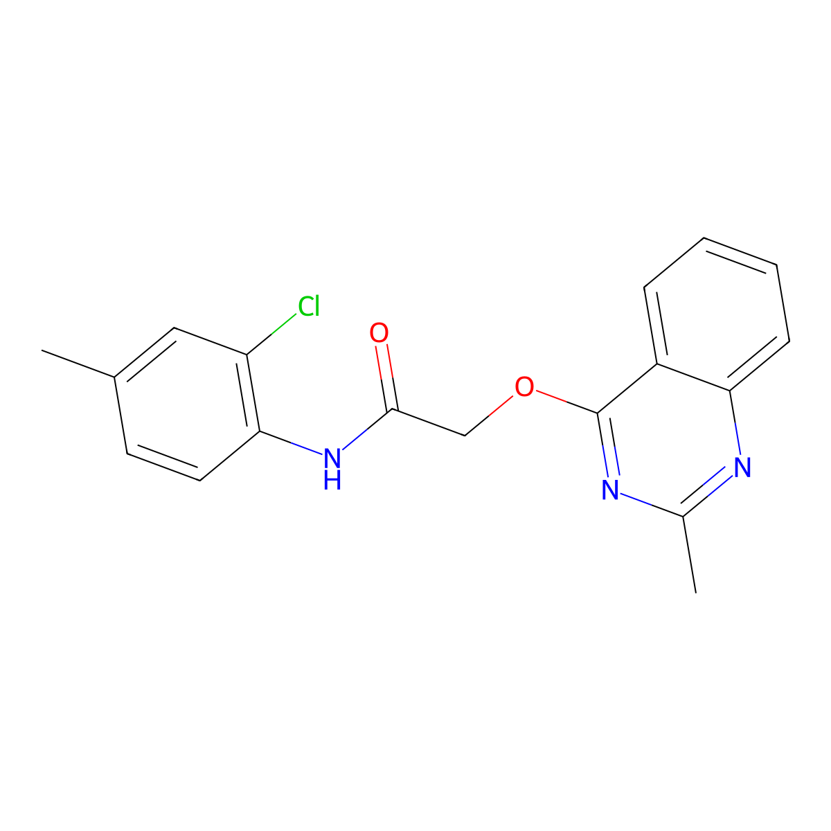 N-(2-chloro-4-methylphenyl)-2-[(2-methylquinazolin-4-yl)oxy]acetamide molecular structure, CAS 1111038-38-0