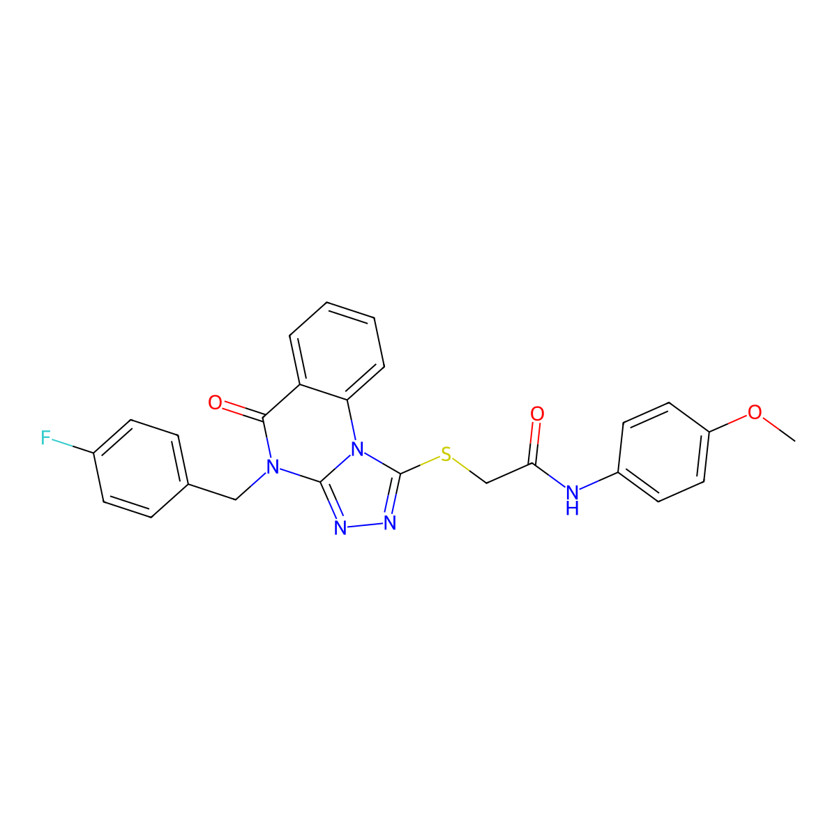 2-((4-(4-fluorobenzyl)-5-oxo-4,5-dihydro-[1,2,4]triazolo[4,3-a]quinazolin-1-yl)thio)-N-(4-methoxyphenyl)acetamide molecular structure, CAS 1111038-81-3
