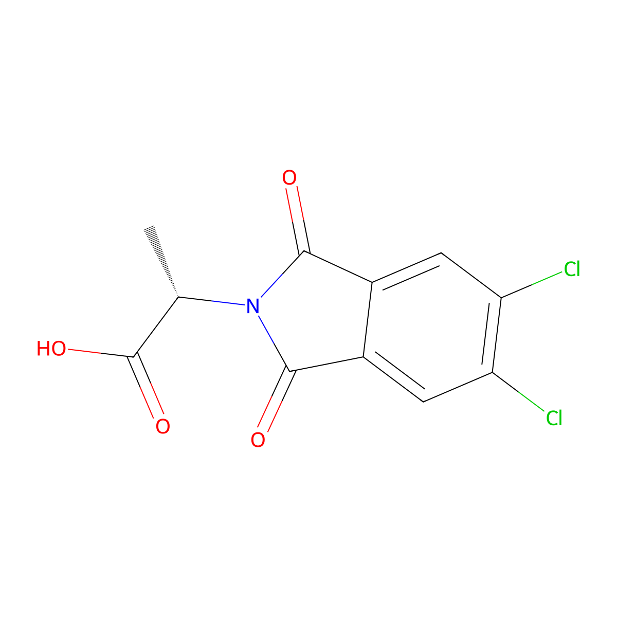 (2S)-2-(5,6-dichloro-1,3-dioxo-1,3-dihydro-2H-isoindol-2-yl)propanoic acid molecular structure, CAS 111104-26-8