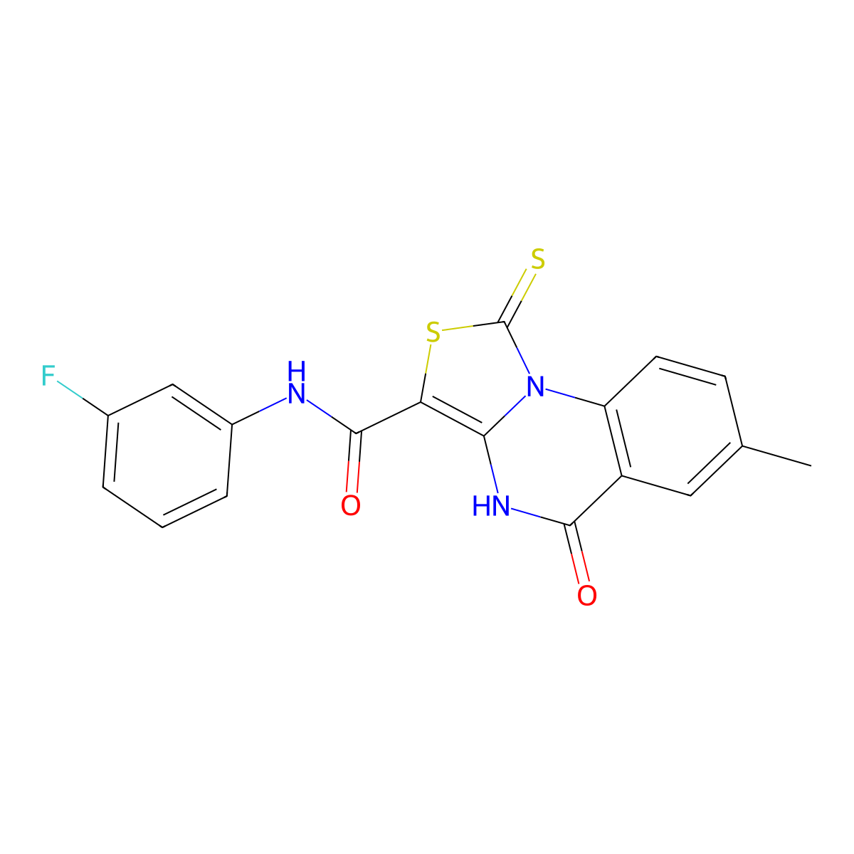 N-(3-fluorophenyl)-7-methyl-5-oxo-1-thioxo-4,5-dihydro-1H-thiazolo[3,4-a]quinazoline-3-carboxamide molecular structure, CAS 1111043-50-5