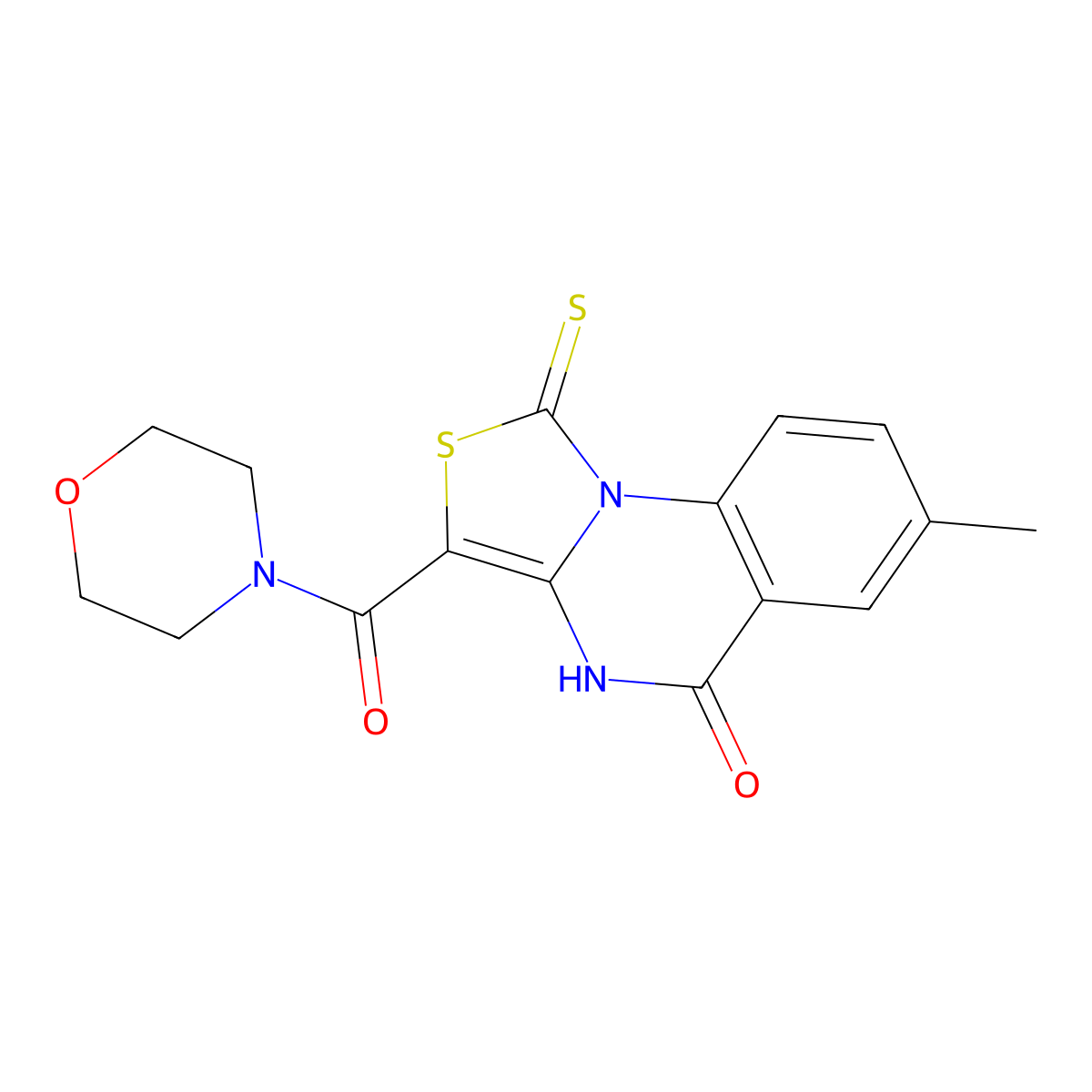 7-methyl-3-(morpholine-4-carbonyl)-1-thioxo-1H-thiazolo[3,4-a]quinazolin-5(4H)-one molecular structure, CAS 1111043-72-1