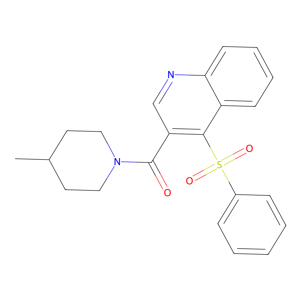 4-(Benzenesulfonyl)-3-(4-methylpiperidine-1-carbonyl)quinoline molecular structure, CAS 1111050-37-3