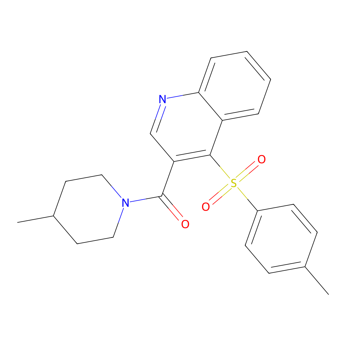(4-Methylpiperidin-1-yl)(4-tosylquinolin-3-yl)methanone molecular structure, CAS 1111050-44-2