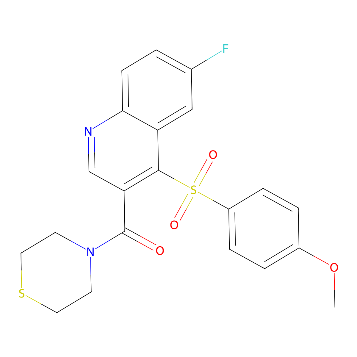 6-Fluoro-4-(4-methoxybenzenesulfonyl)-3-(thiomorpholine-4-carbonyl)quinoline molecular structure, CAS 1111051-08-1